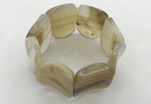 CGB3500 7.5 inches 30*40mm oval agate bracelets wholesale