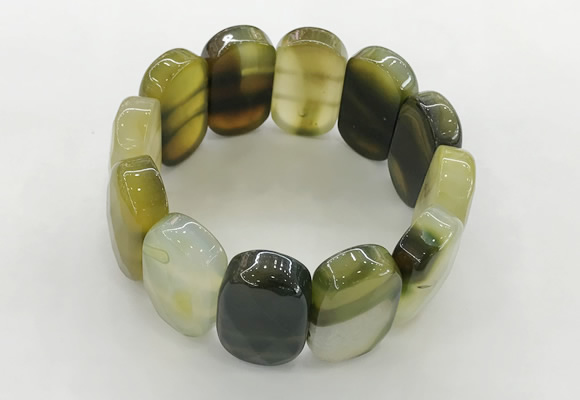 CGB3512 7.5 inches 18*30mm faceted oval agate bracelets