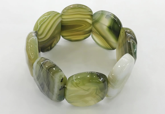 CGB3522 7.5 inches 28*40mm faceted oval agate bracelets