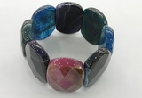 CGB3523 7.5 inches 28*40mm faceted oval agate bracelets