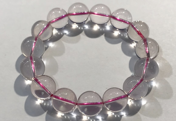 CGB4003 7.5 inches 14mm round rose quartz beaded bracelets