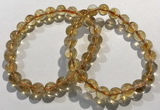 CGB4023 7.5 inches 8mm round citrine beaded bracelets wholesale