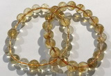 CGB4024 7.5 inches 9mm round citrine beaded bracelets wholesale