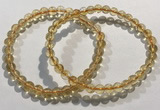 CGB4027 7.5 inches 6mm round citrine beaded bracelets wholesale