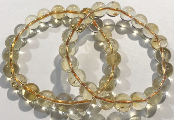 CGB4030 7.5 inches 9mm round citrine beaded bracelets wholesale