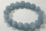 CGB4038 7.5 inches 11mm faceted round aquamarine beaded bracelets