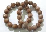 CGB4069 7.5 inches 14mm round sunstone beaded bracelets