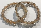 CGB4078 7.5 inches 9mm round golden rutilated quartz beaded bracelets