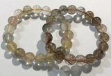 CGB4080 7.5 inches 11mm round golden rutilated quartz beaded bracelets