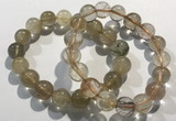 CGB4081 7.5 inches 12mm round golden rutilated quartz beaded bracelets