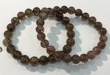 CGB4094 7.5 inches 9mm round rutilated quartz beaded bracelets