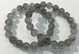 CGB4104 7.5 inches 10mm round rutilated quartz beaded bracelets