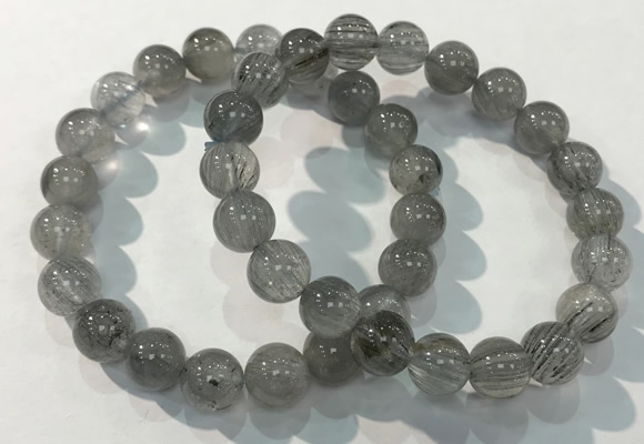 CGB4104 7.5 inches 10mm round rutilated quartz beaded bracelets