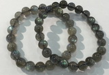 CGB4111 7.5 inches 8mm round labradorite beaded bracelets