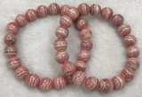 CGB4124 7.5 inches 9.5mm - 10mm round rhodochrosite beaded bracelets