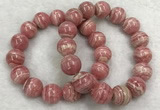 CGB4126 7.5 inches 13mm - 14mm round rhodochrosite beaded bracelets