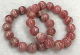 CGB4130 7.5 inches 13.5mm - 14mm round rhodochrosite beaded bracelets