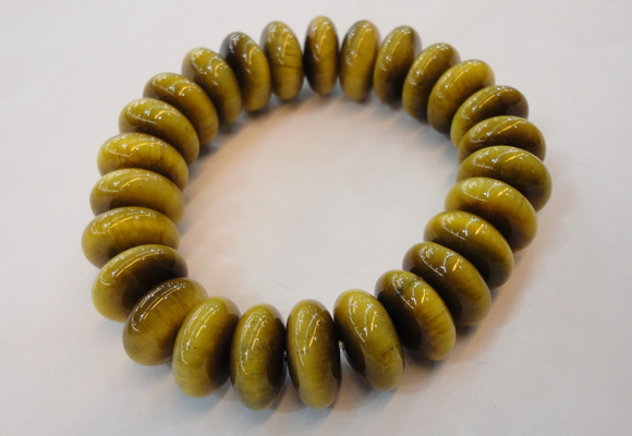 CGB450 8 inches 7*15mm rondelle yellow tiger eye gemstone bracelet wholesale