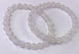 CGB4500 7.5 inches 7mm - 8mm round white moonstone beaded bracelets