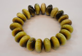 CGB451 8.5 inches 10*19mm rondelle yellow tiger eye gemstone bracelet wholesale