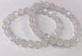 CGB4512 7.5 inches 8mm round white moonstone beaded bracelets