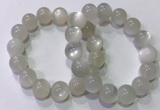 CGB4519 7.5 inches 14mm round white moonstone beaded bracelets