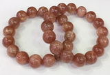 CGB4536 7.5 inches 14mm round golden sunstone beaded bracelets