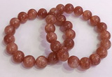 CGB4545 7.5 inches 12mm round golden sunstone beaded bracelets