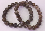 CGB4553 7.5 inches 9mm - 10mm round black sunstone beaded bracelets