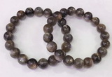 CGB4554 7.5 inches 11mm - 12mm round black sunstone beaded bracelets