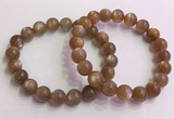 CGB4565 7.5 inches 10mm round golden sunstone beaded bracelets