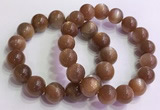 CGB4567 7.5 inches 14mm round golden sunstone beaded bracelets