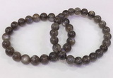 CGB4573 7.5 inches 8mm - 9mm round black sunstone beaded bracelets