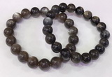 CGB4574 7.5 inches 11mm - 12mm round black sunstone beaded bracelets