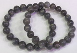 CGB4582 7.5 inches 9mm - 10mm round black sunstone beaded bracelets