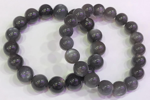 CGB4583 7.5 inches 11mm - 12mm round black sunstone beaded bracelets