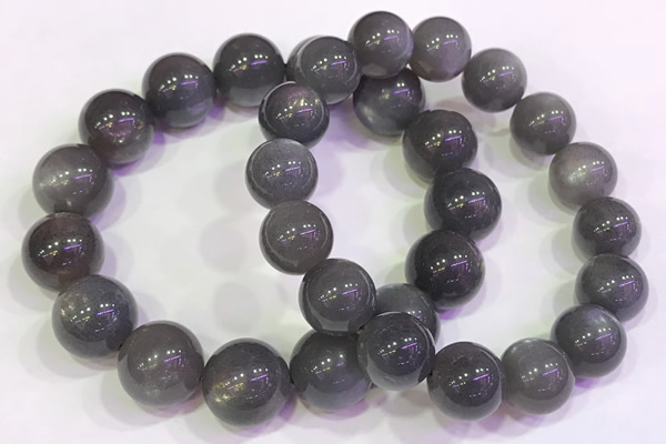 CGB4584 7.5 inches 13mm - 14mm round black sunstone beaded bracelets