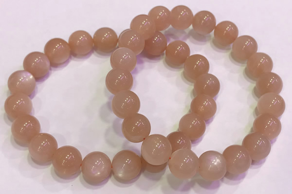 CGB4588 7.5 inches 10mm - 11mm round sunstone beaded bracelets