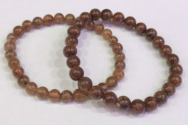 CGB4600 6mm - 7mm round golden rutilated quartz beaded bracelets