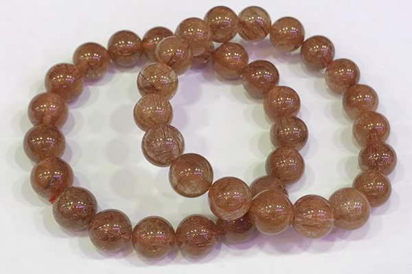 CGB4609 10mm - 11mm round golden rutilated quartz beaded bracelets