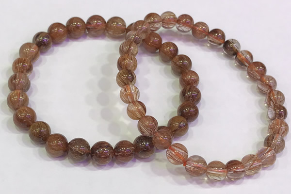 CGB4619 6mm - 7mm round golden rutilated quartz beaded bracelets