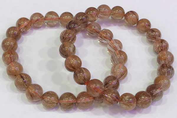 CGB4620 8mm - 9mm round golden rutilated quartz beaded bracelets