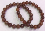 CGB4626 8mm - 9mm round red rutilated quartz beaded bracelets