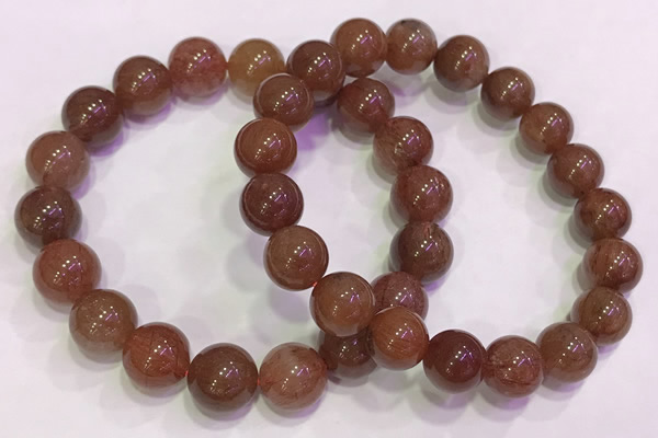 CGB4627 10mm - 11mm round red rutilated quartz beaded bracelets