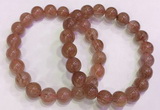 CGB4630 10mm - 11mm round red rutilated quartz beaded bracelets