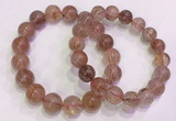 CGB4631 11mm - 12mm round red rutilated quartz beaded bracelets