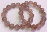 CGB4635 13mm - 14mm round red rutilated quartz beaded bracelets