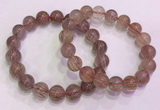 CGB4639 12mm round red rutilated quartz beaded bracelets