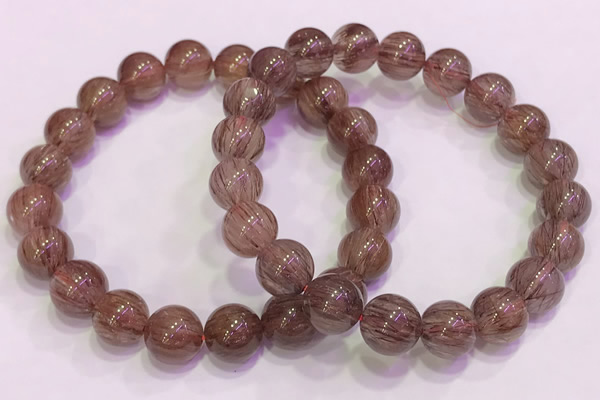 CGB4642 10mm round red rutilated quartz beaded bracelets