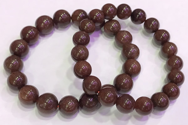 CGB4647 10mm - 11mm round red rutilated quartz beaded bracelets